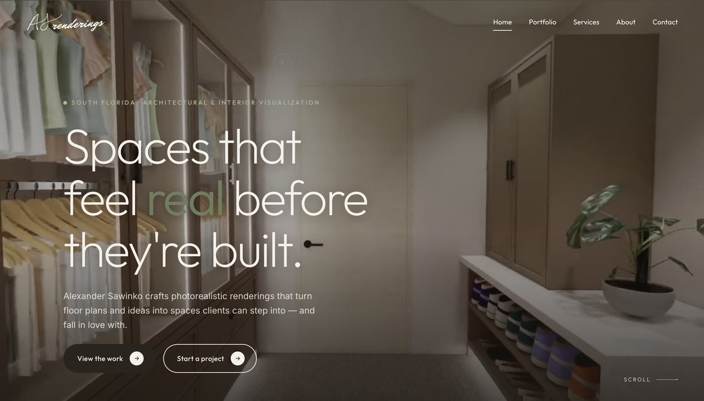 AS Renderings portfolio website