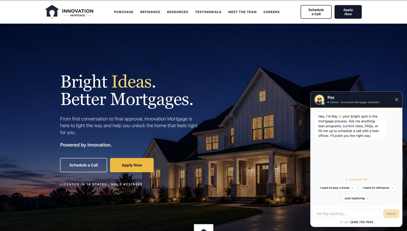 Innovation Mortgage website