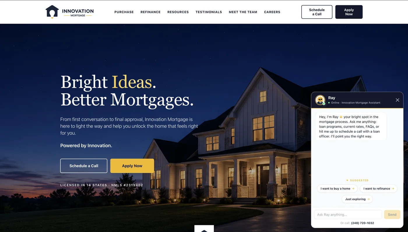 Innovation Mortgage — custom site built by Dobsonyx