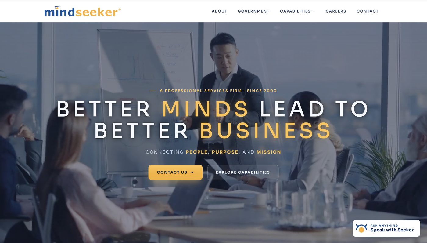 Mindseeker enterprise platform website