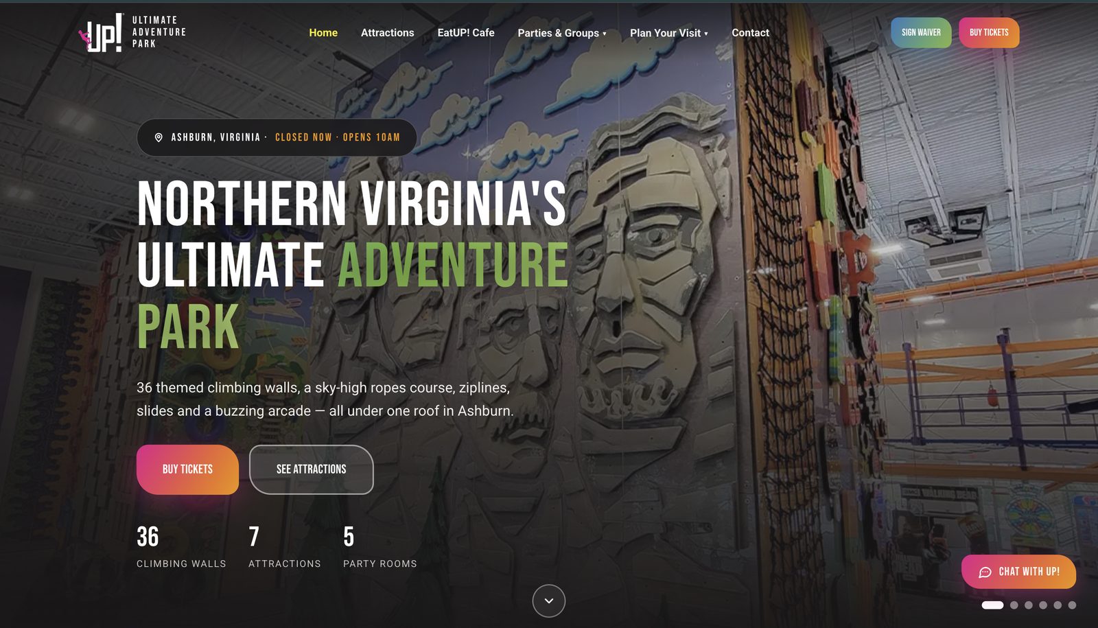 UP! Ultimate Adventure Park website